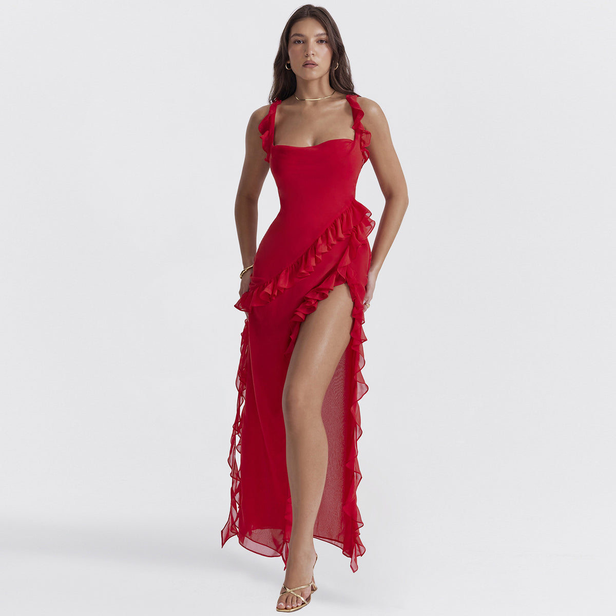 Robe longue fendue "Anais"