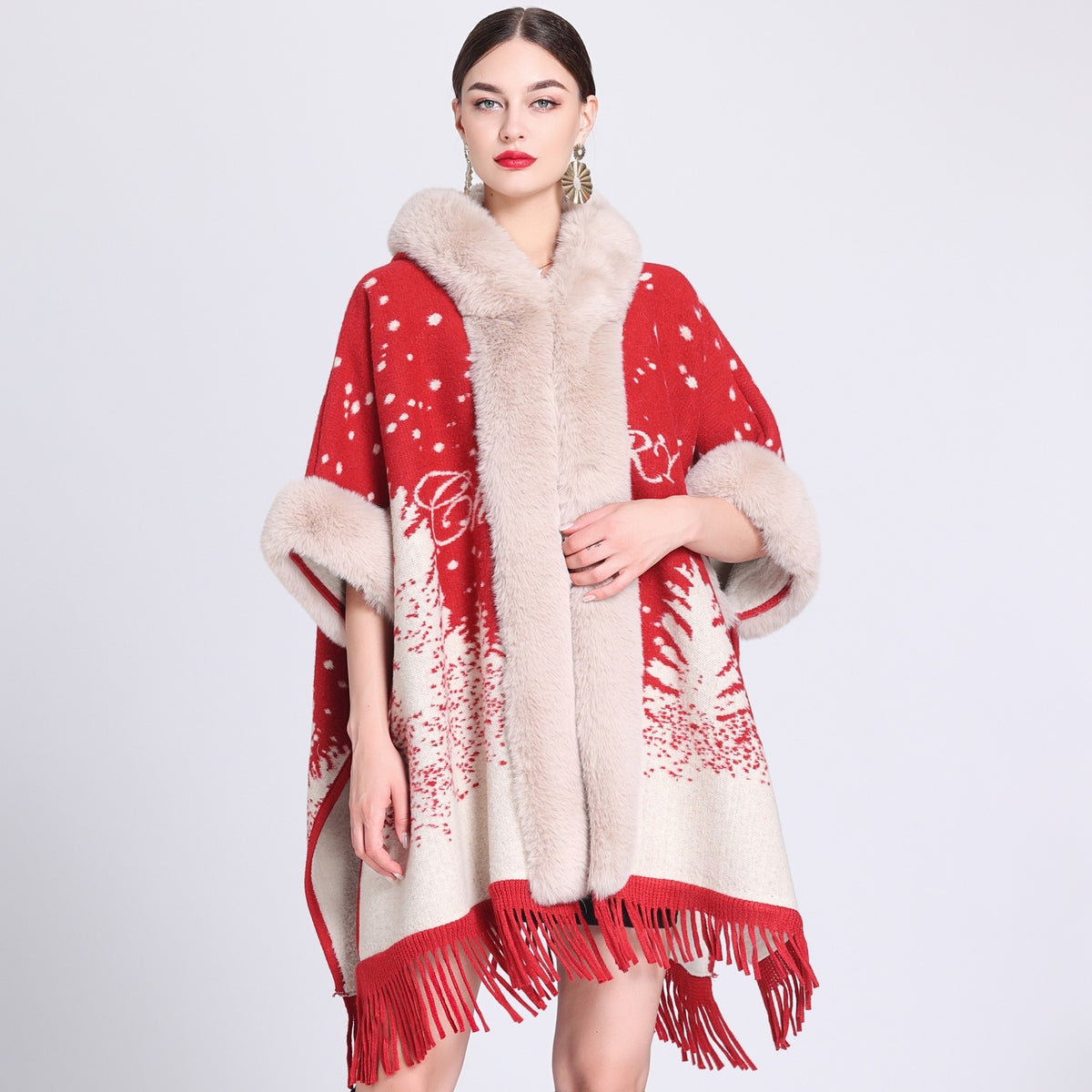 Plaid Poncho "Lundi"