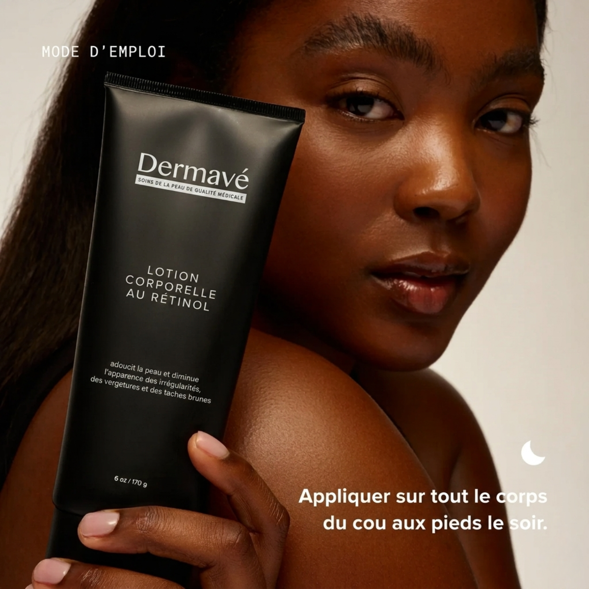 Lotion corps au rétinol "Dermavé" pour lisser la peau