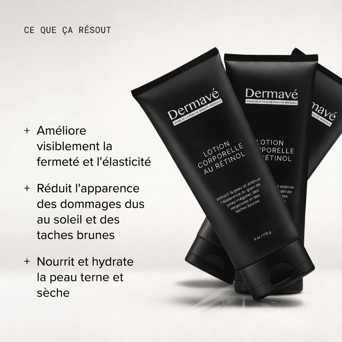 Lotion corps au rétinol "Dermavé" pour lisser la peau