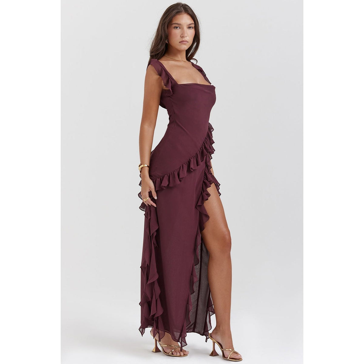 Robe longue fendue "Anais"