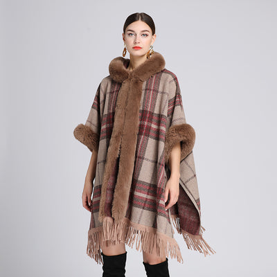 Plaid Poncho "Lundi"