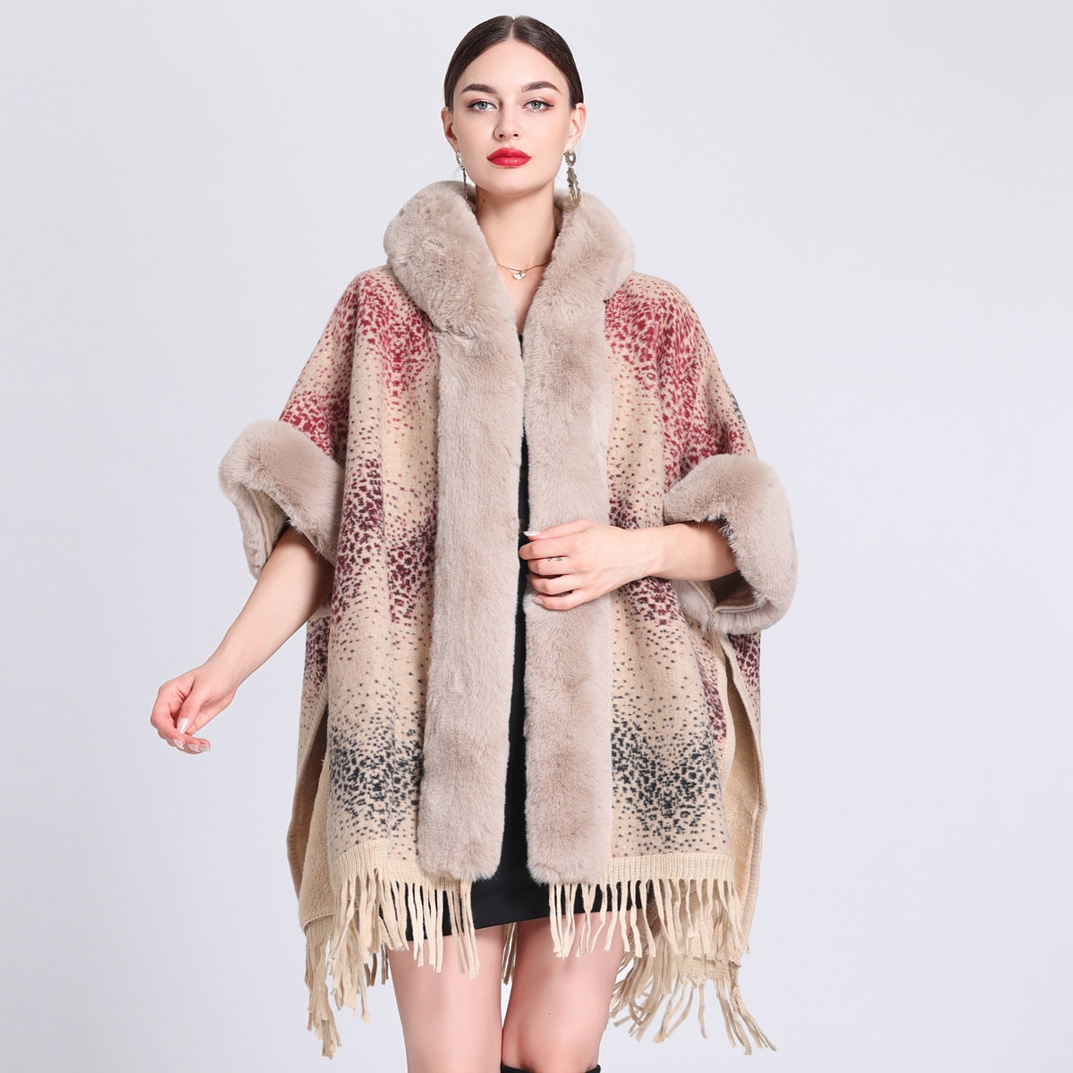 Plaid Poncho "Lundi"