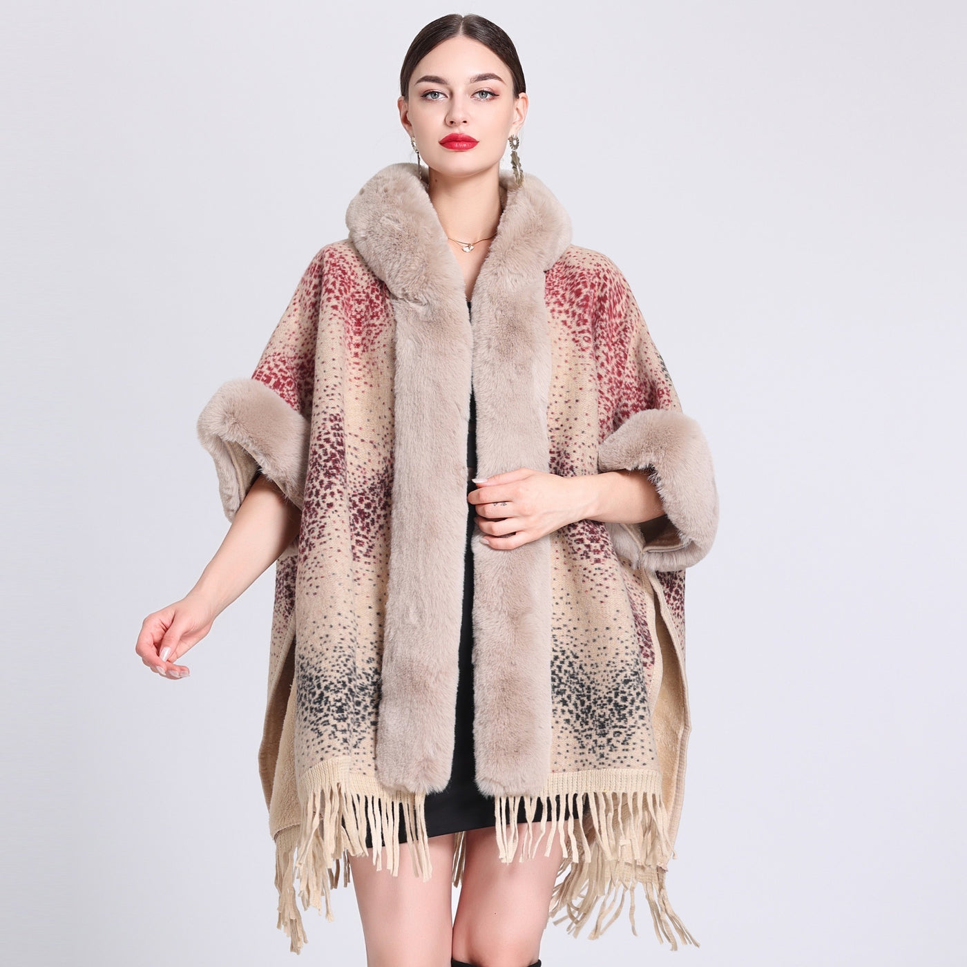 Plaid Poncho "Lundi"