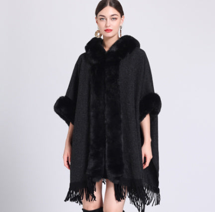 Plaid Poncho "Lundi"