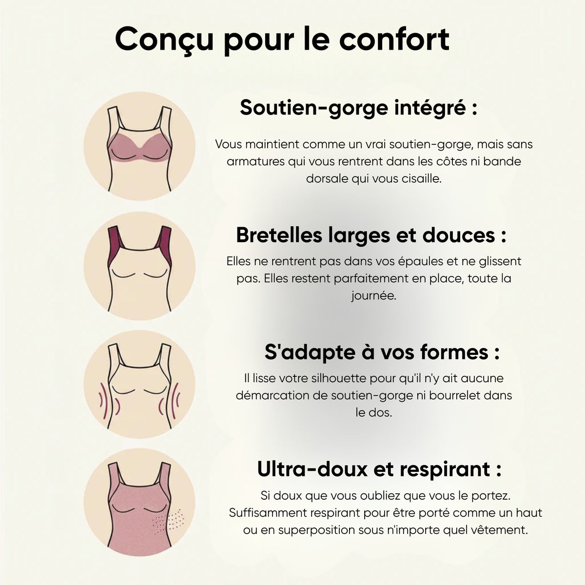 Le débardeur français qui remplace soutien-gorge "Almudena"