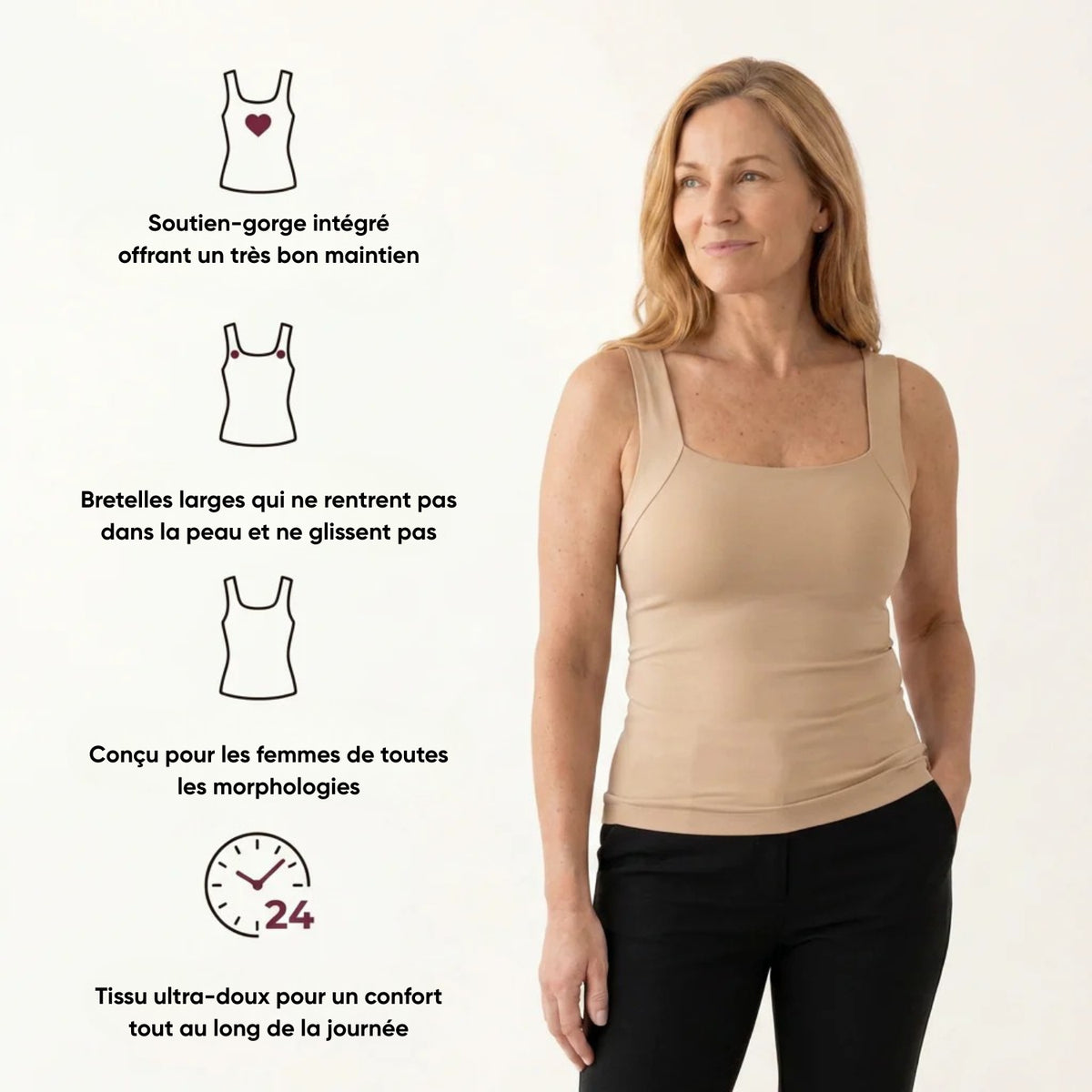 Le débardeur français qui remplace soutien-gorge "Almudena"
