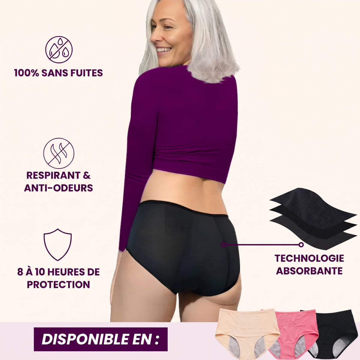 Lot de 5 Sous-vêtements antifuites "Maison Almudena"