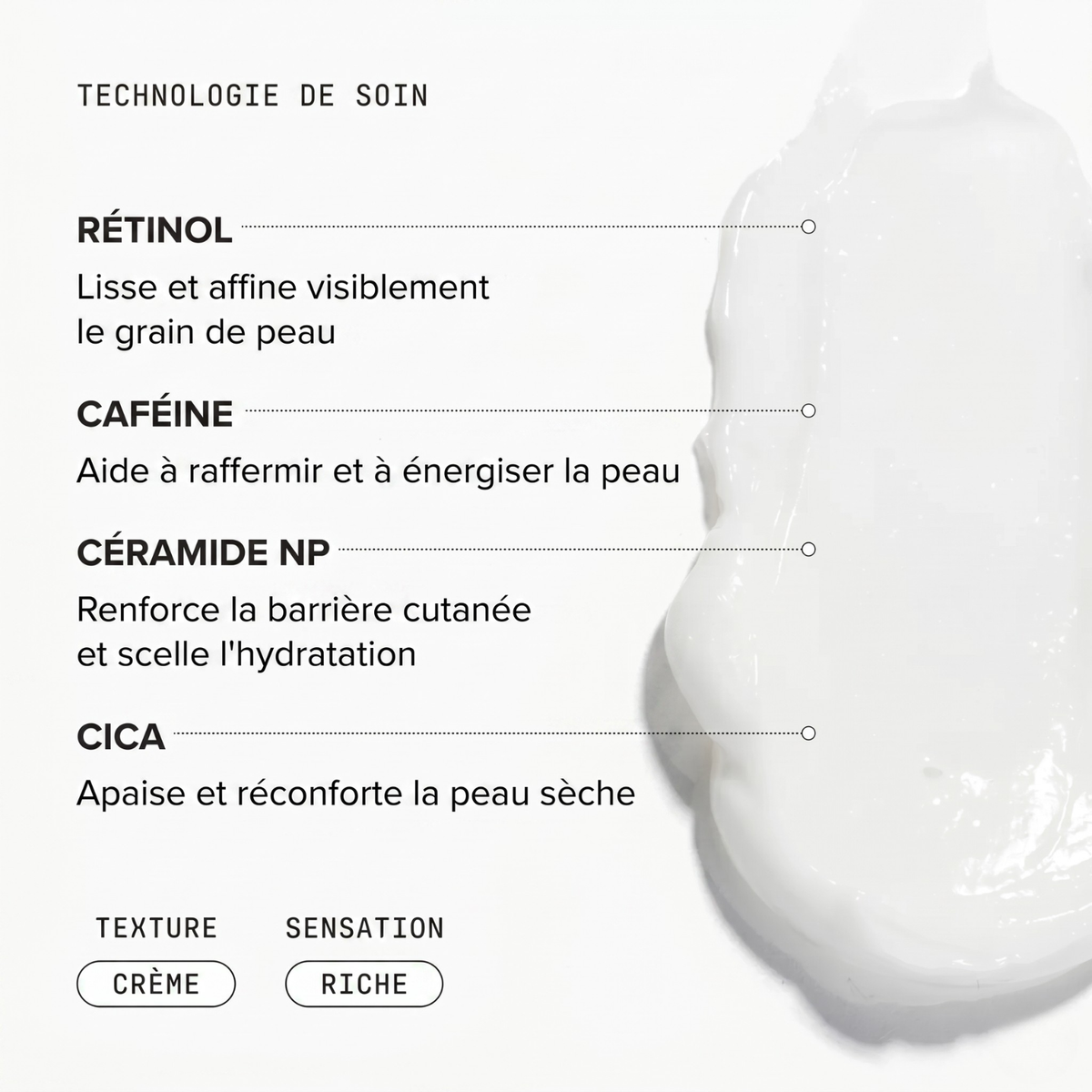 Lotion corps au rétinol "Dermavé" pour lisser la peau