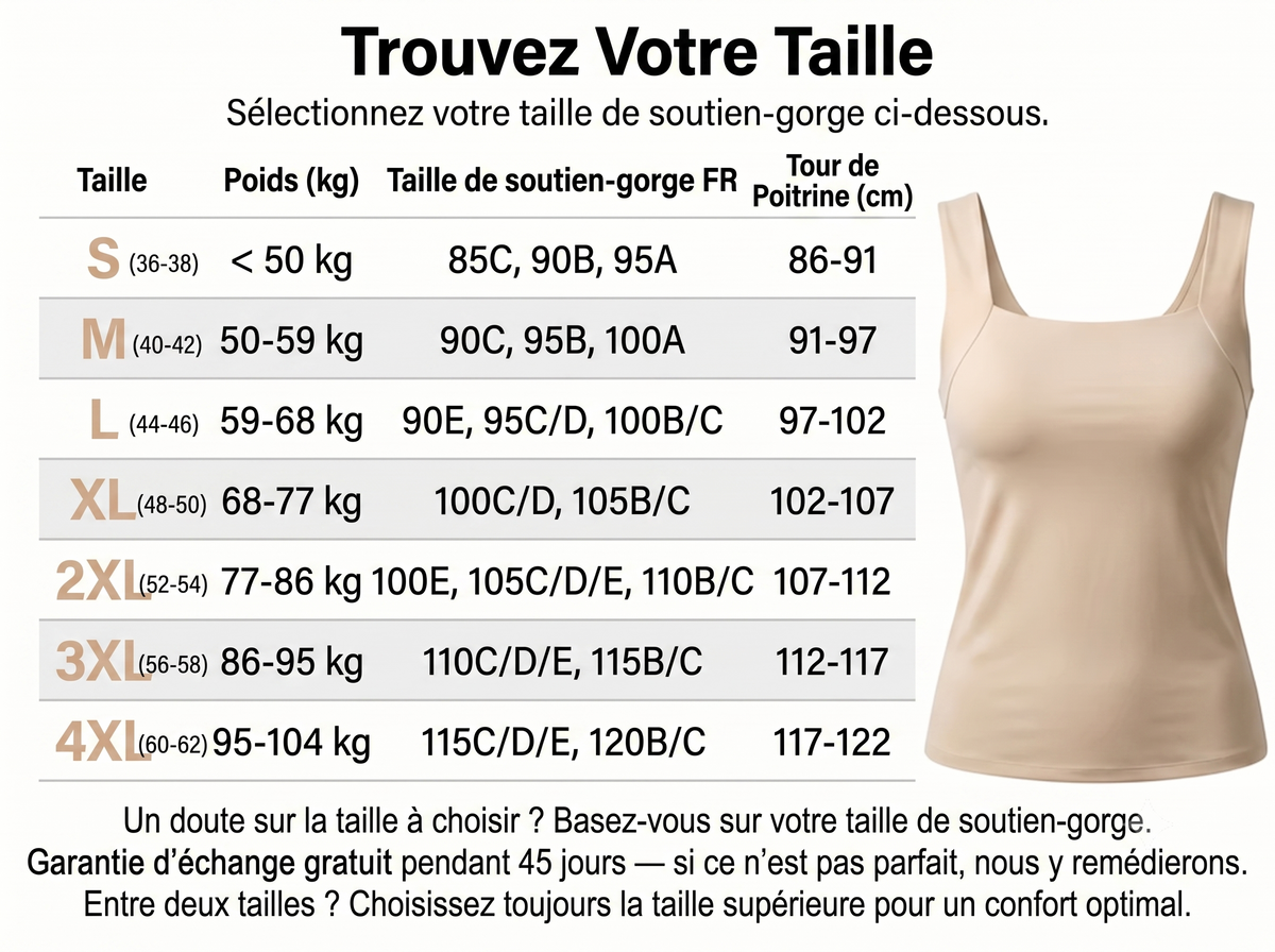 Le débardeur français qui remplace soutien-gorge "Almudena"