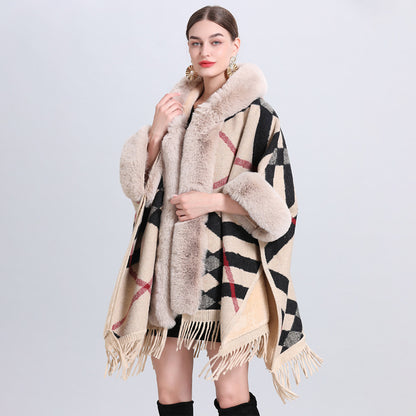 Plaid Poncho "Lundi"