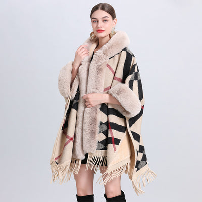 Plaid Poncho "Lundi"