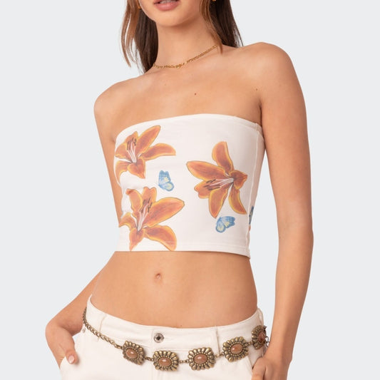 Top bustier fleuri "Emma"