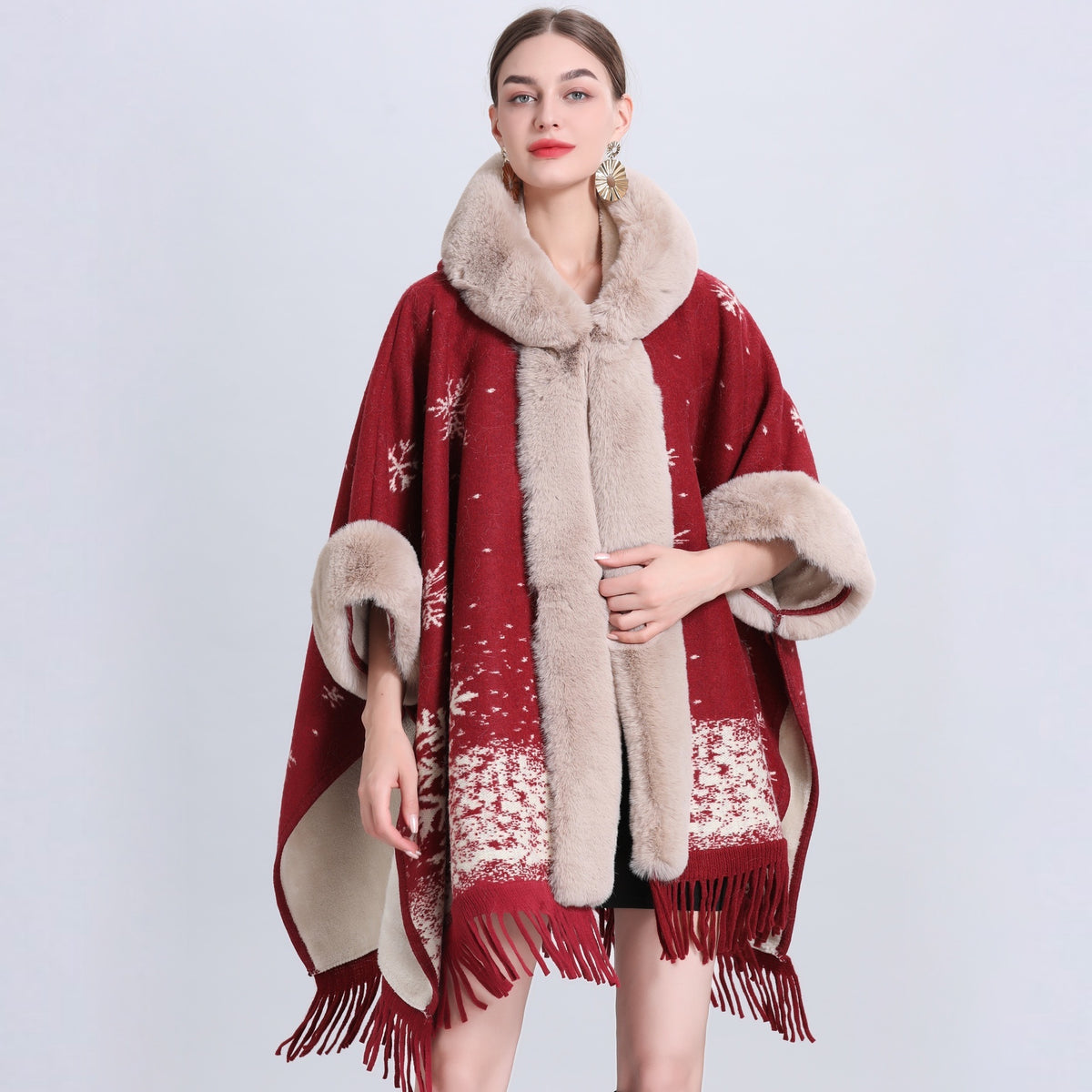 Plaid Poncho "Lundi"